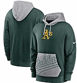 Men's Oakland Athletics Nike Green Gray Heritage Tri Blend Pullover Hoodie,baseball caps,new era cap wholesale,wholesale hats